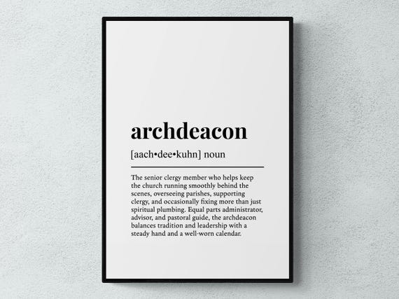 Archdeacon Funny Definition Job Work Gift Wall Art Print