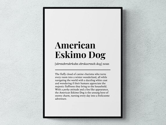 Eskimo Dog Funny Definition Wall Art Print