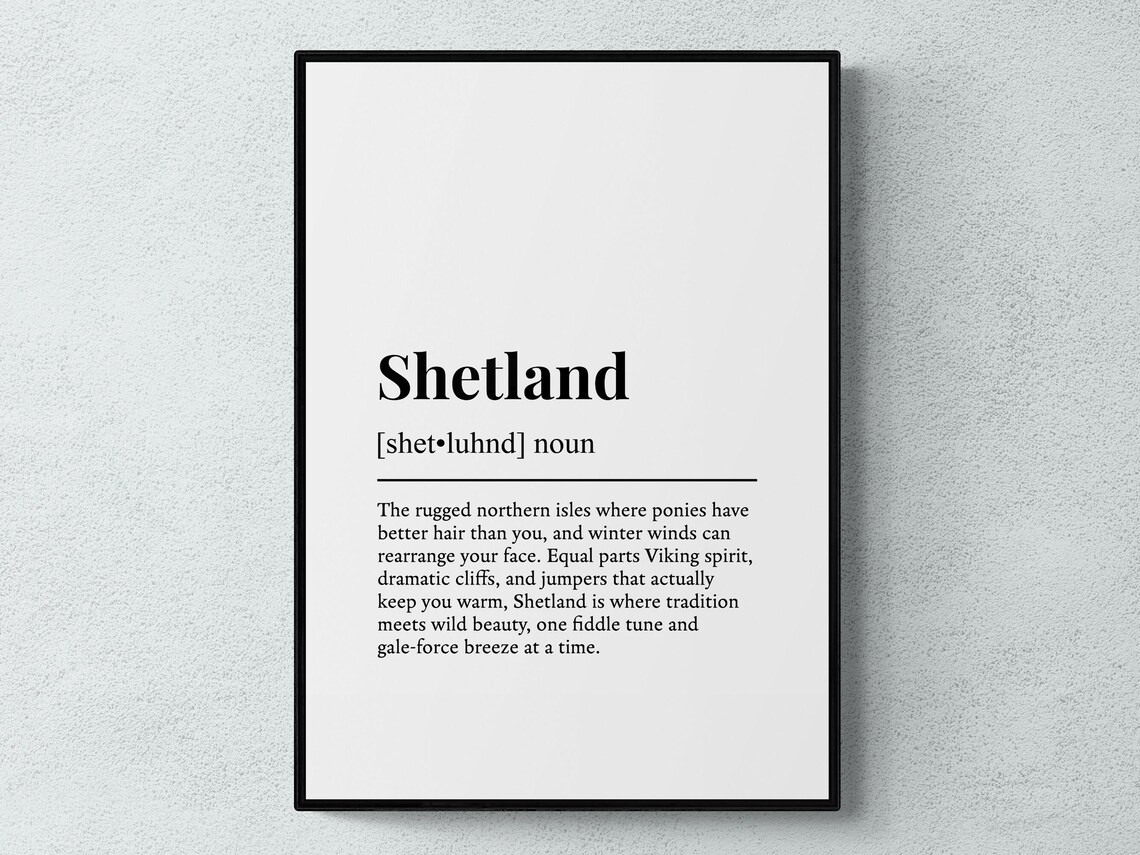 Shetland Funny Definition Scotland Wall Art Print