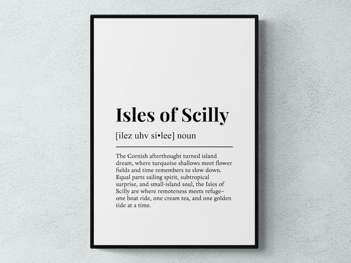 Isles Of Scilly Funny Definition Cornwall Art Print