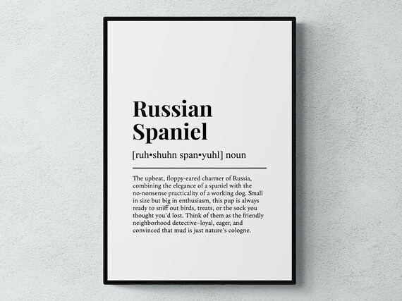Russian Spaniel Funny Definition Dog Wall Art Print
