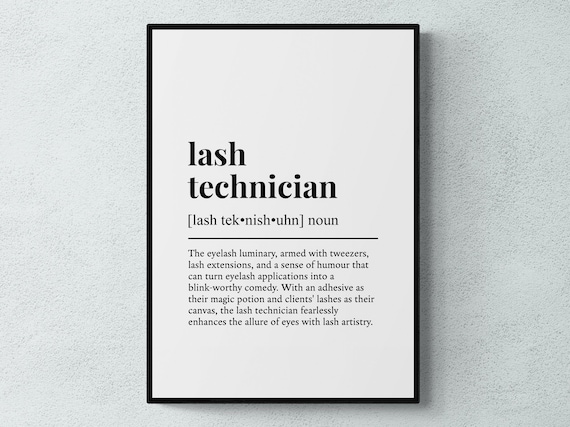 Lash Technician Funny Definition Job Work Gift Wall Art Print