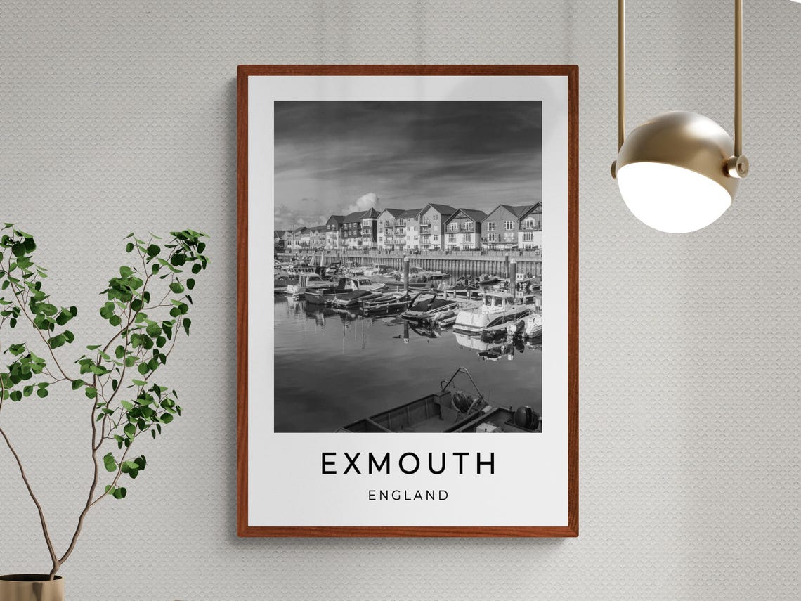 Exmouth England Marina Boats Calm Water Modern Waterfront View Poster - Image 3