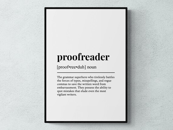 Proofreader Funny Definition Job Work Gift Wall Art Print