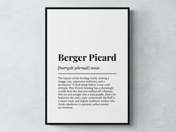 Berger Picard Funny Definition Dog Wall Art Print