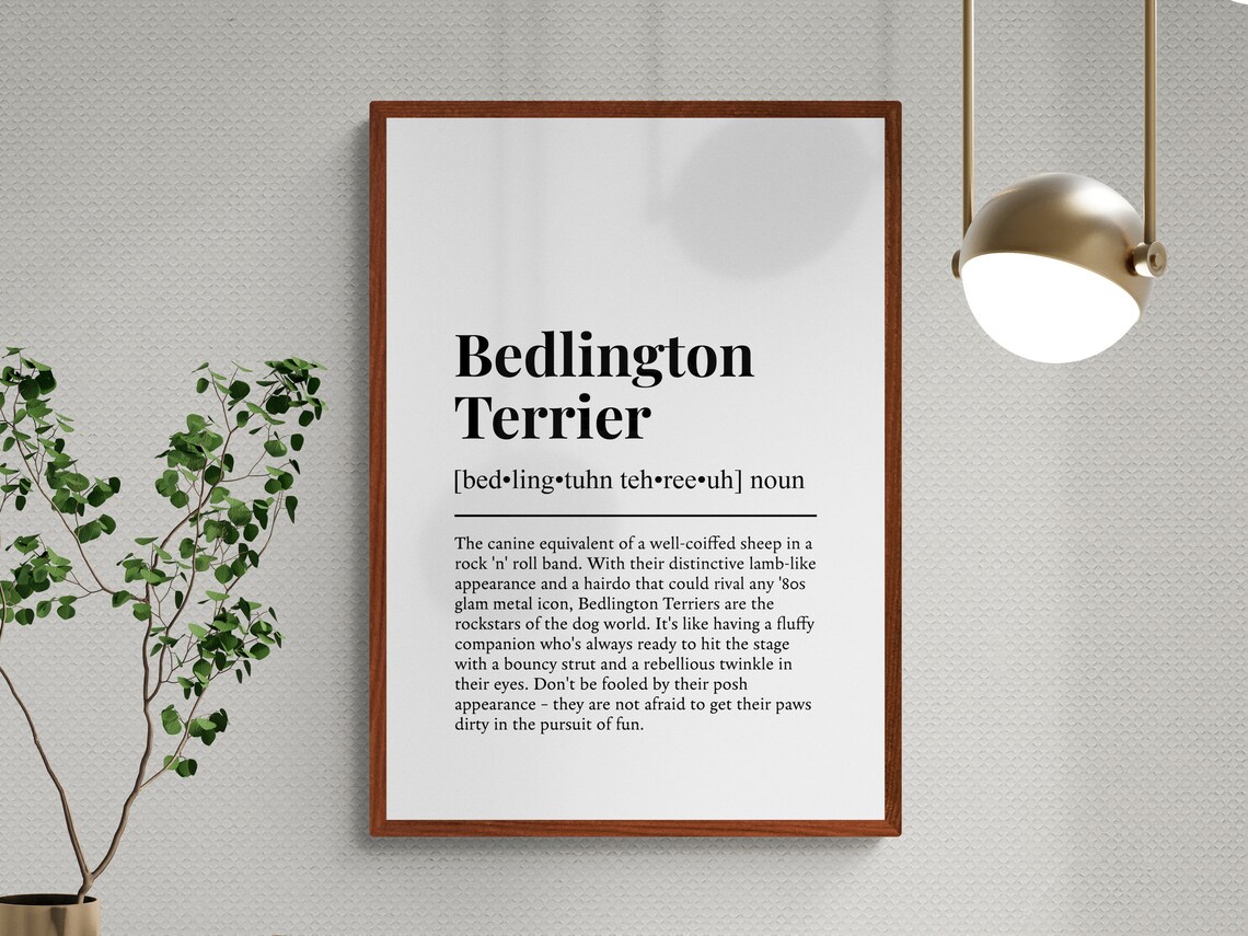 Bedlington Terrier Funny Definition Dog Art Print - Image 3