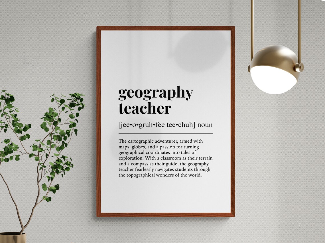 Geography Teacher Funny Definition, Teacher Gift Art Print - Image 3