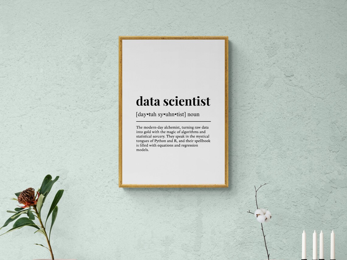 Data Scientist Funny Typography Wall Art Print - Image 2