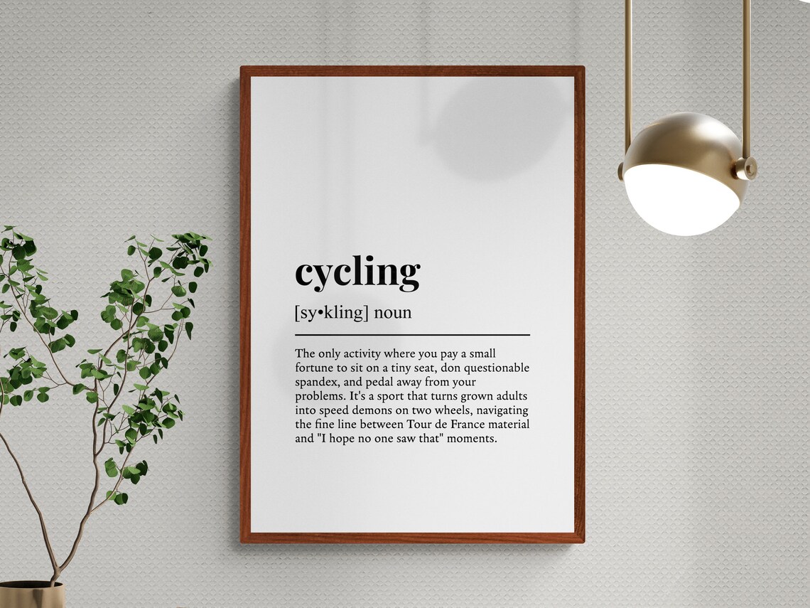 Cycling Funny Definition Sport Gift Art Print - Image 3