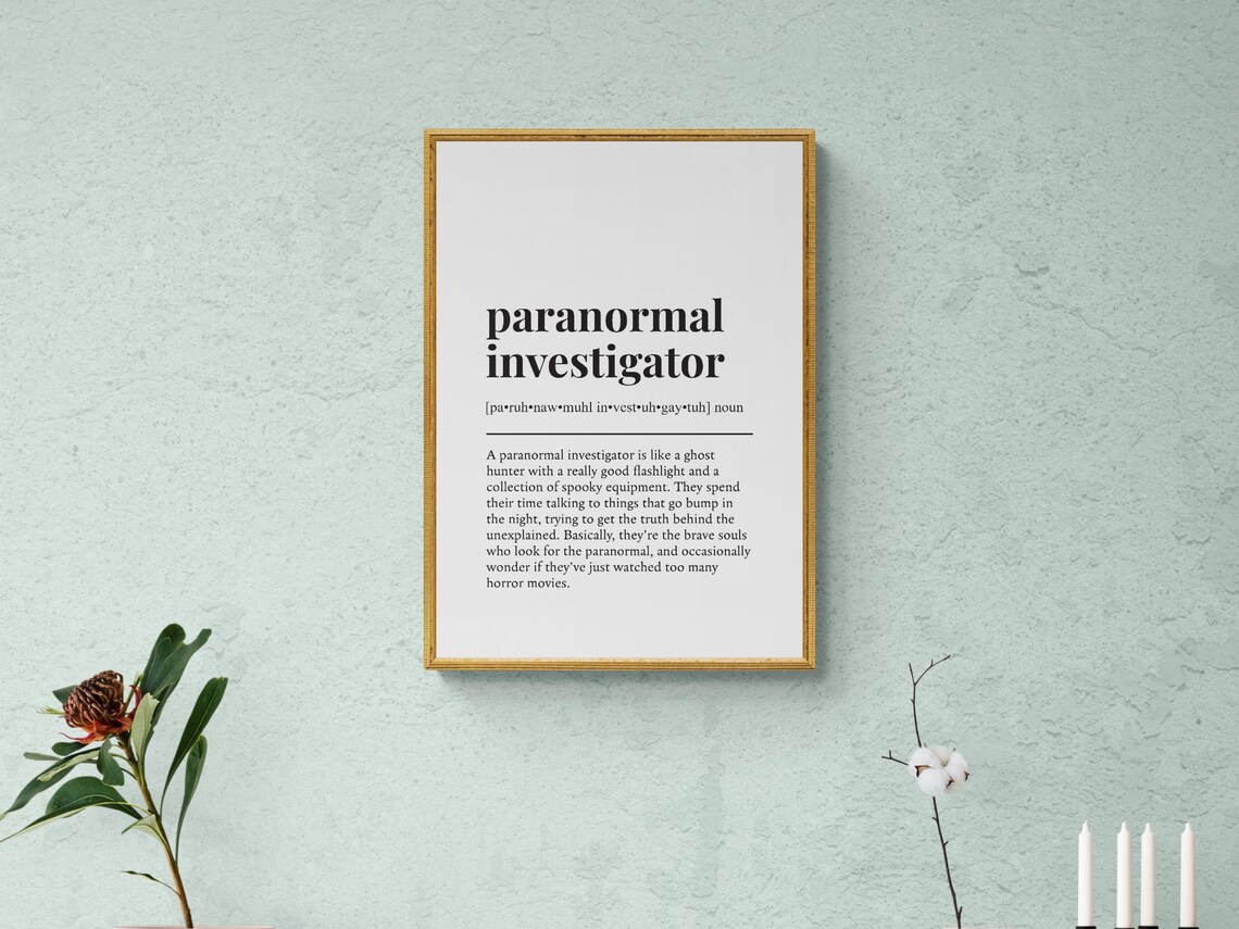 Paranormal Investigator Funny Definition Job Work Gift Wall Art Print - Image 2