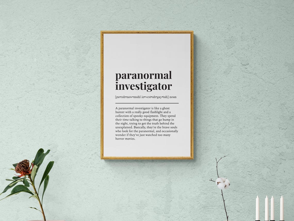 Paranormal Investigator Funny Ghost Definition Typography Poster - Image 2