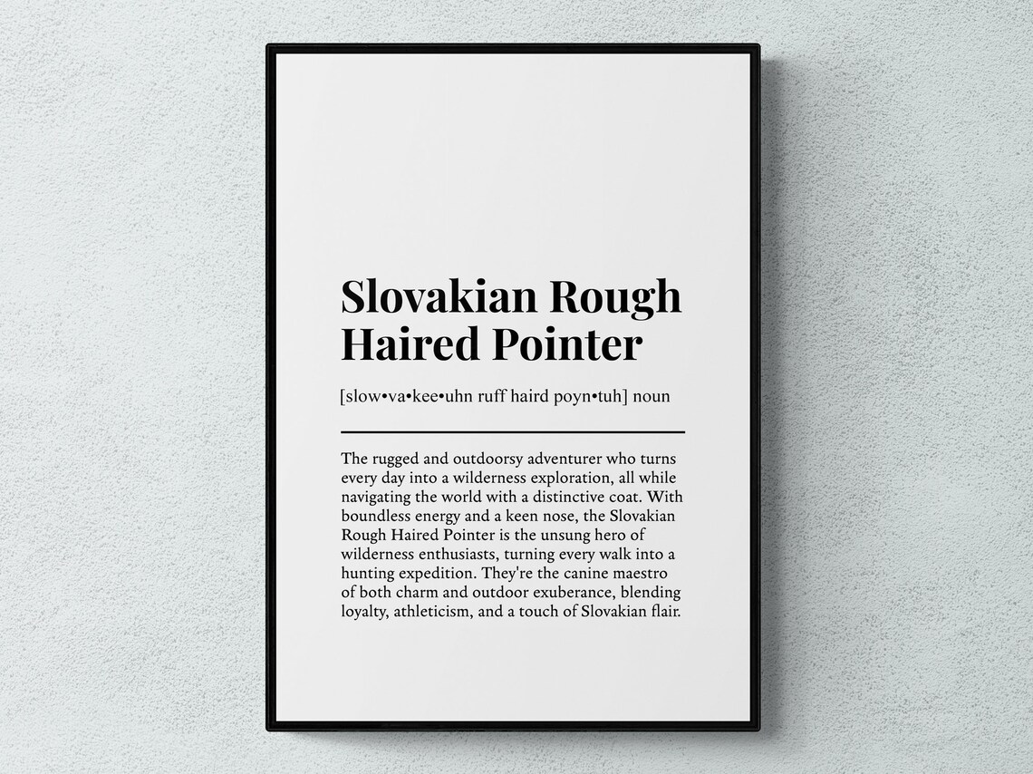 Slovakian Rough Haired Pointer Funny Definition Dog Wall Art Print