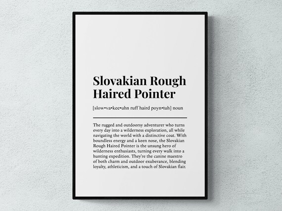 Slovakian Rough Haired Pointer Funny Definition Dog Wall Art Print