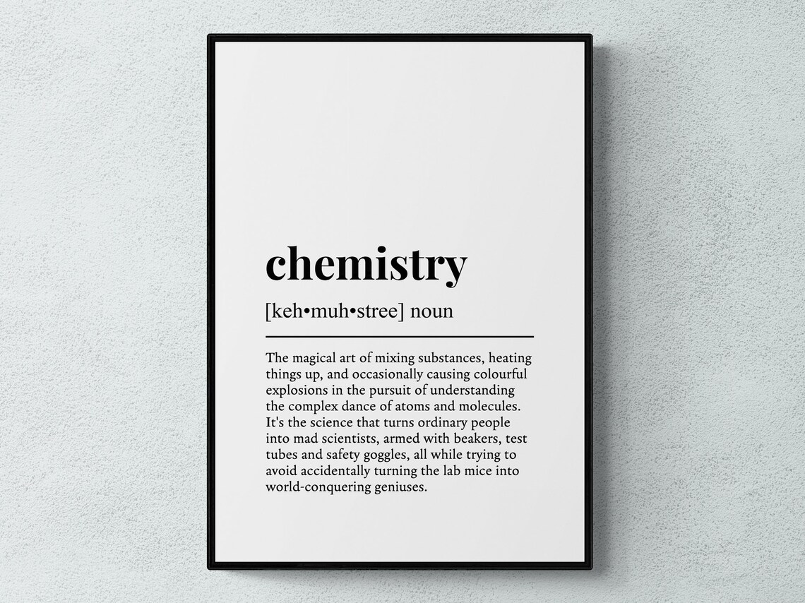 Chemistry Funny Definition Education Subject Gift