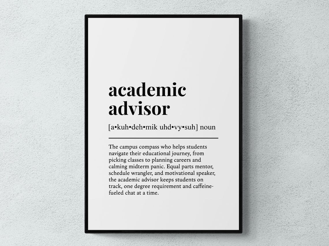 Academic Advisor Funny Definition Job Work Gift Wall Art Print
