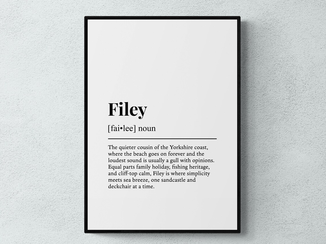 Filey Funny Definition Yorkshire Gift, Art Print