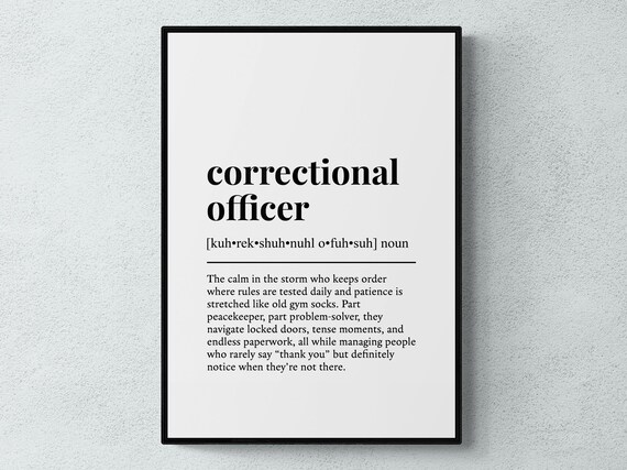 Correctional Officer Funny Definition Typography Print