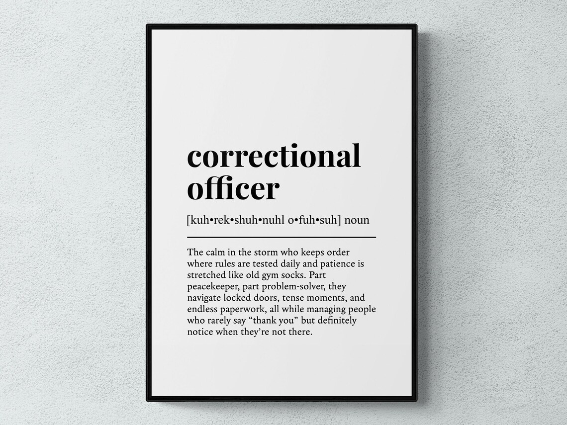Correctional Officer Funny Definition Typography Print