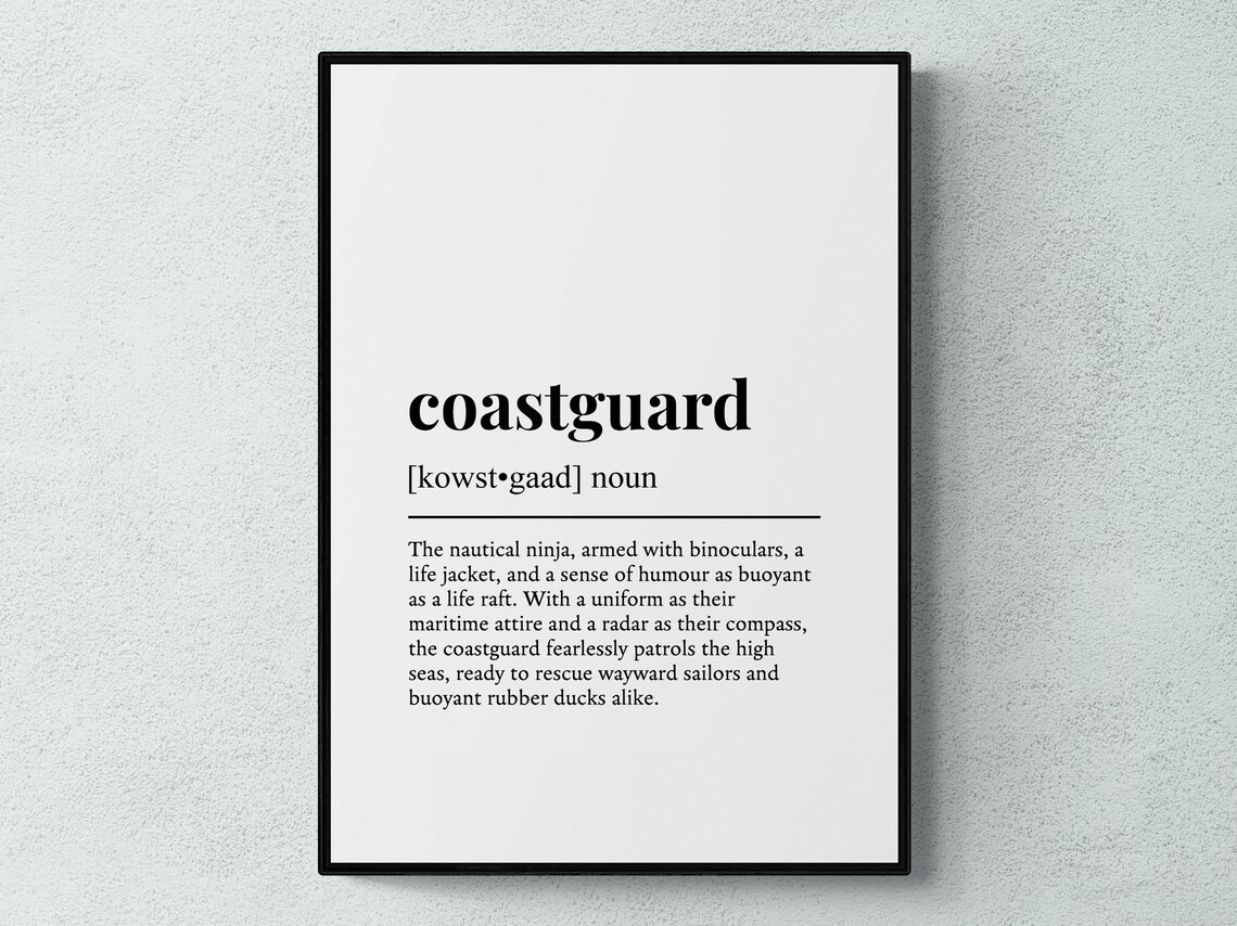 Coastguard Funny Definition Poster, Humor Gift Art