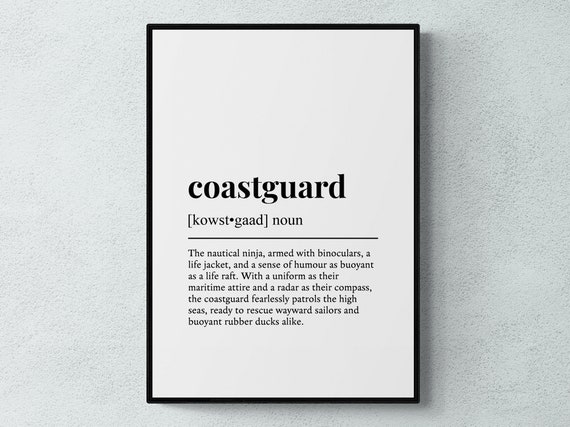 Coastguard Funny Definition Poster, Humor Gift Art
