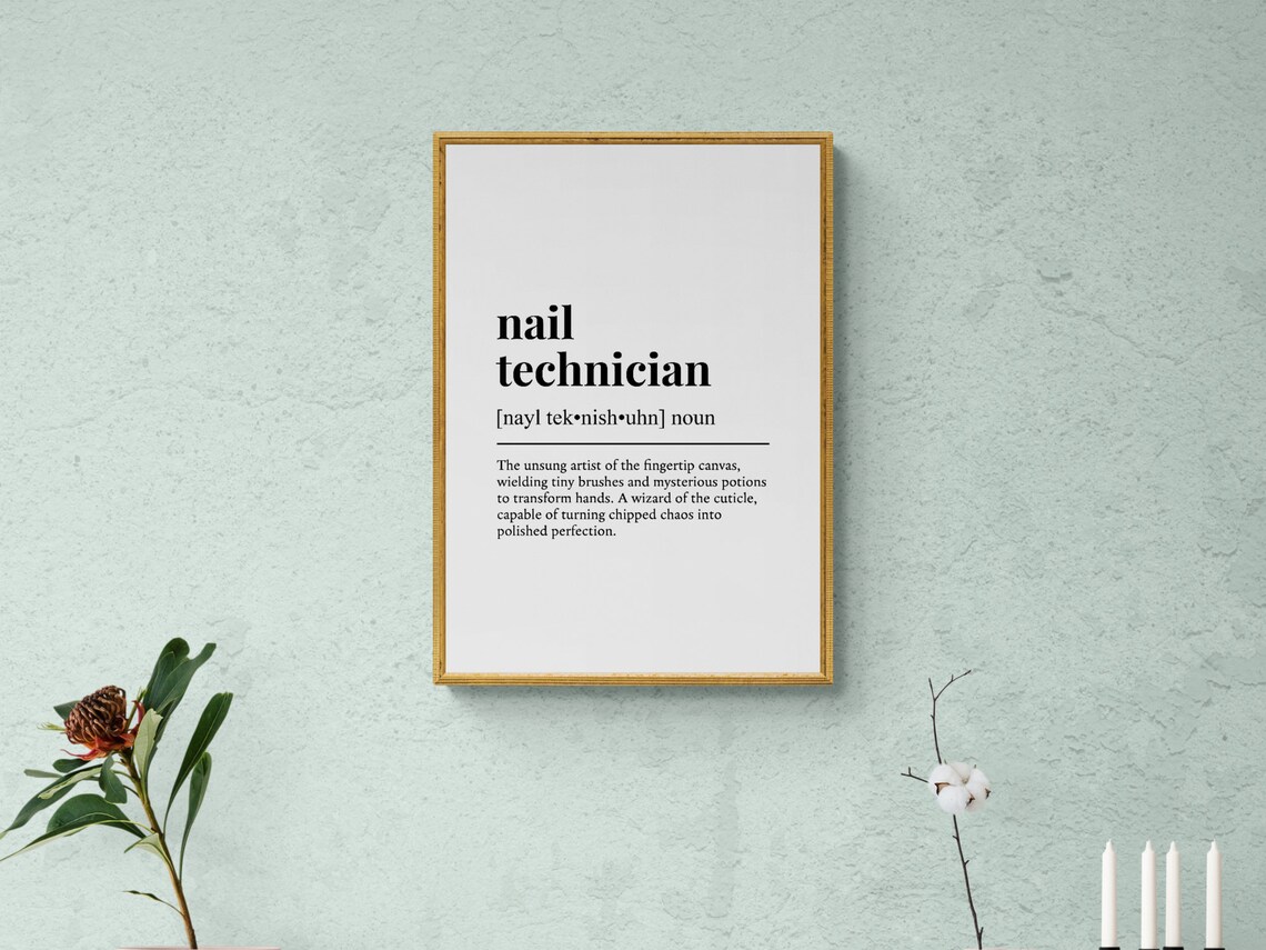 Nail Technician Funny Definition Gift Art Print - Image 2