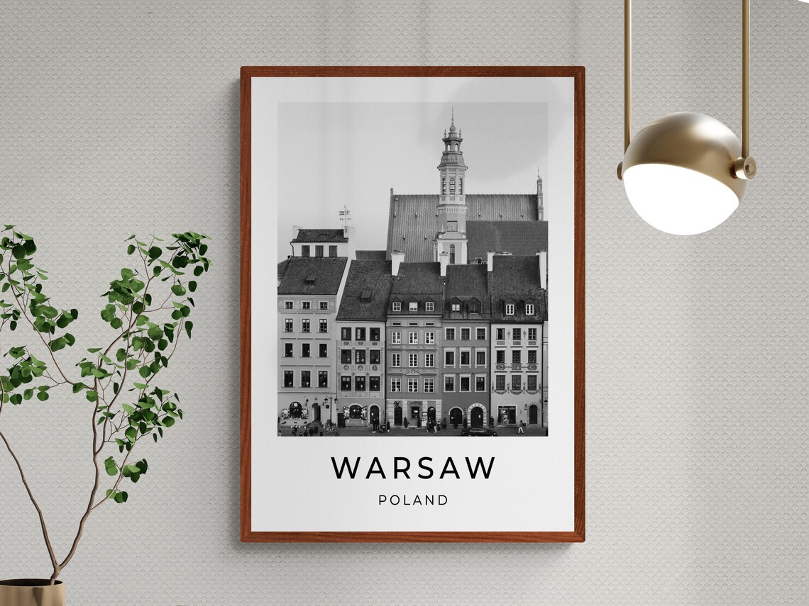 Warsaw Poland Old Town Castle Square Historic Row Houses Travel Poster - Image 3