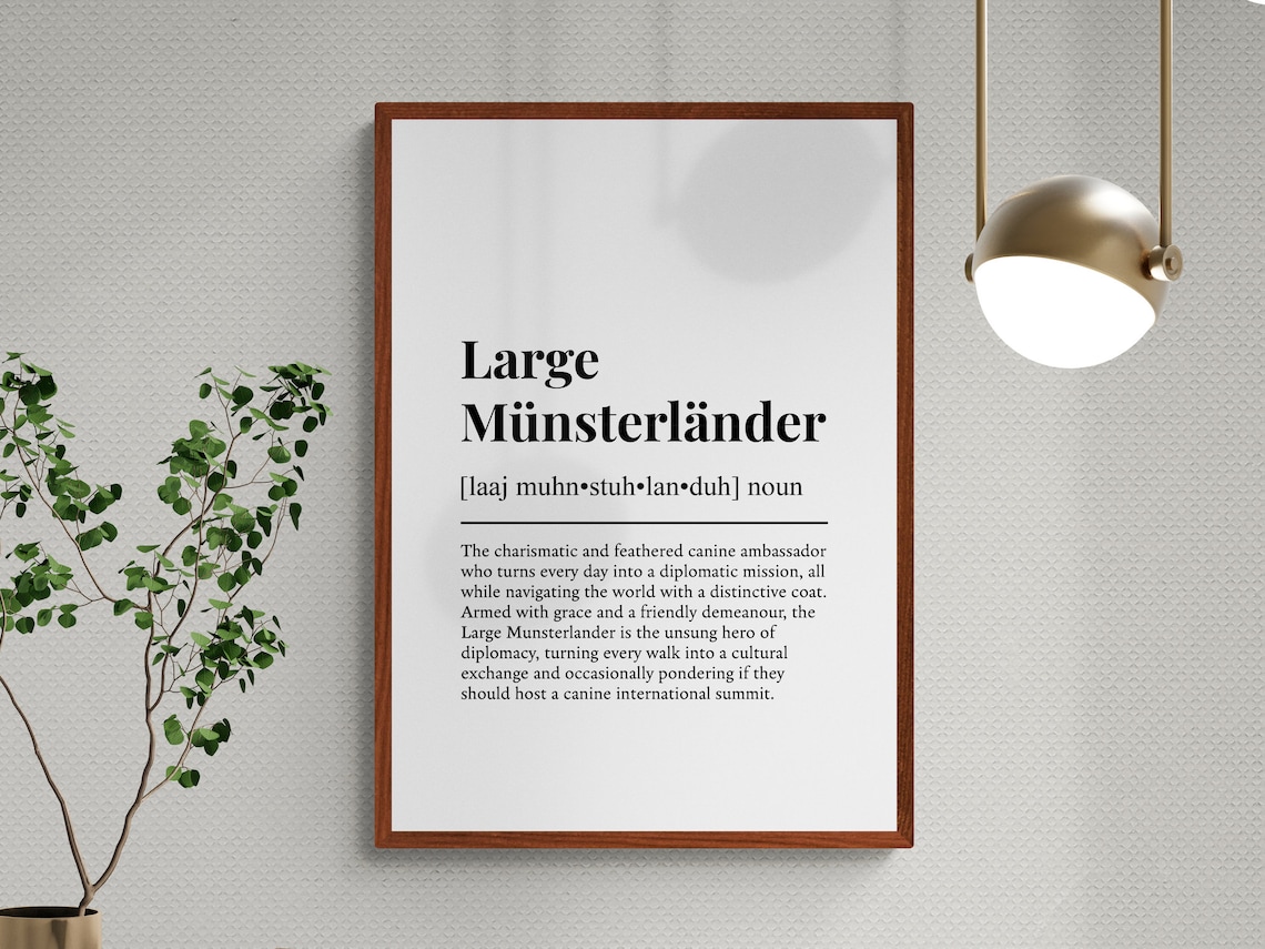 Large Munsterlander Funny Definition Dog Art Print - Image 3