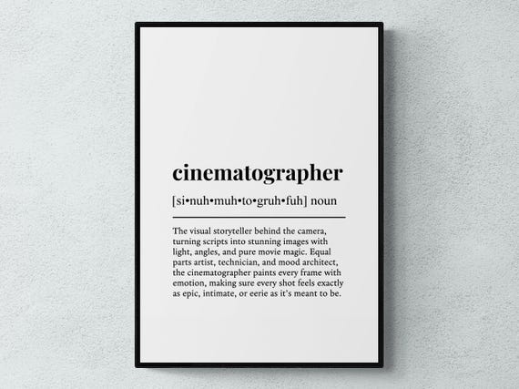 Cinematographer Funny Definition Job Work Gift Wall Art Print