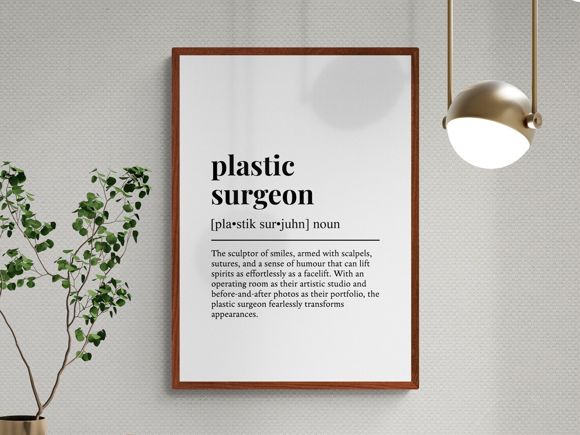Plastic Surgeon Funny Definition Job Work Gift Wall Art Print - Image 3