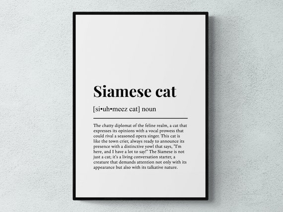 Siamese Cat Funny Definition Art Print