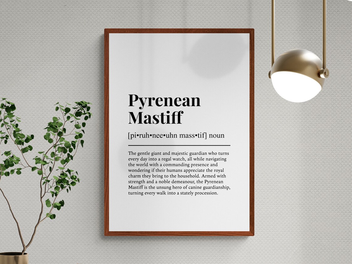 Pyrenean Mastiff Funny Definition Art Print - Image 3