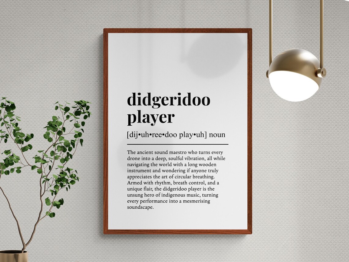 Didgeridoo Player Funny Definition Hobby Gift Wall Art Print - Image 3