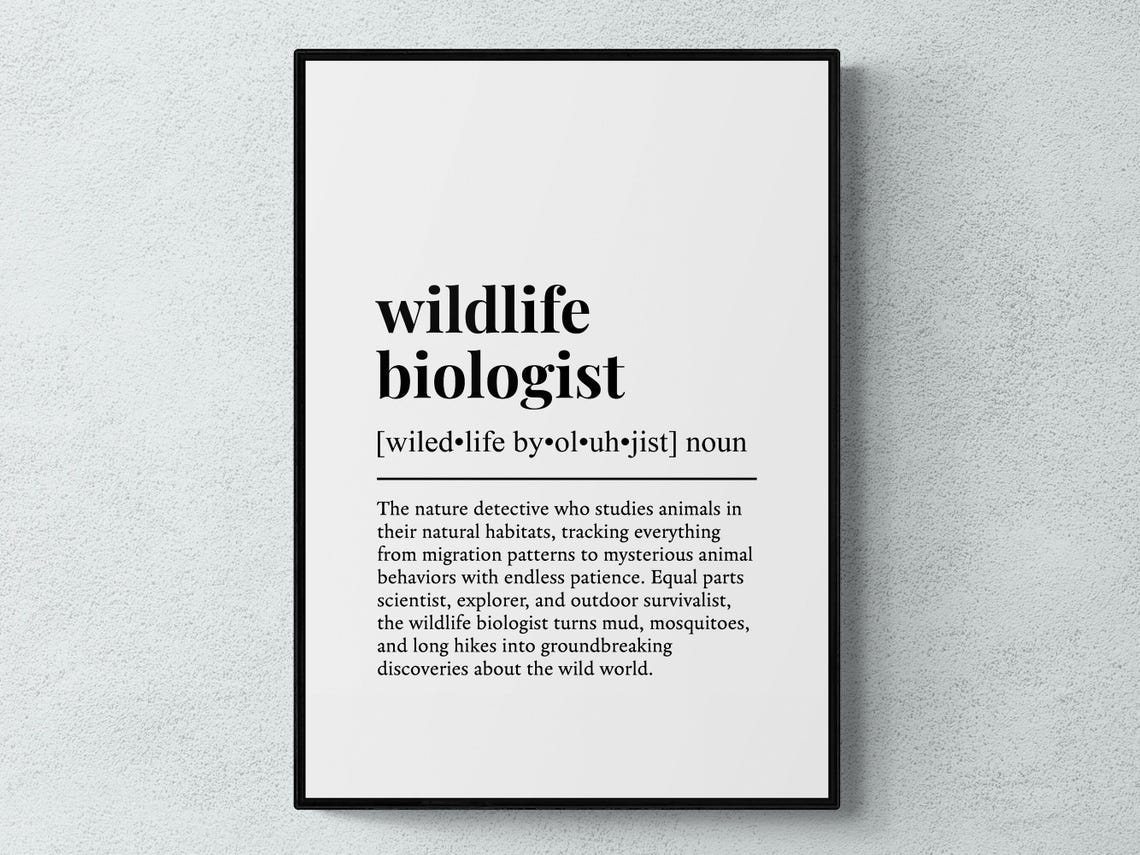 Wildlife Biologist Funny Definition Poster Gift for Nature Scientists