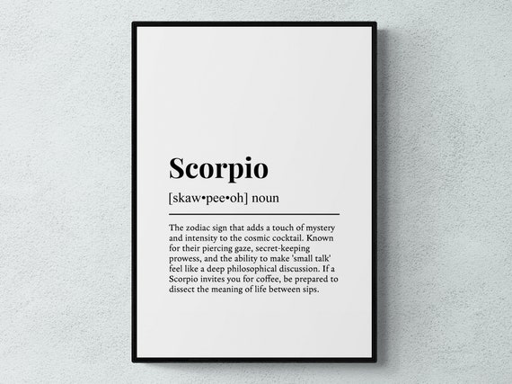Scorpio Zodiac Sign Funny Definition Astrology Gift Wall Art Print