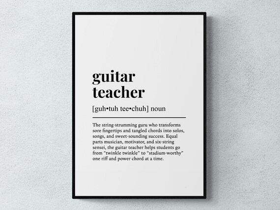 Guitar Teacher Funny Definition Art Print