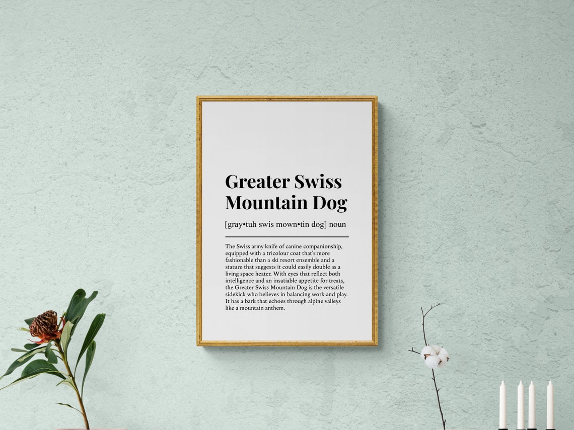 Greater Swiss Mountain Dog Dictionary Definition Humor Poster - Image 2