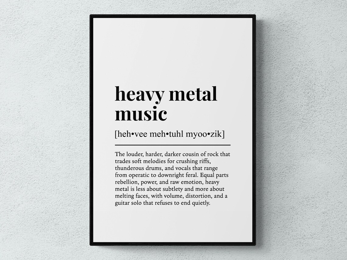 Heavy Metal Music Funny Definition Art Print