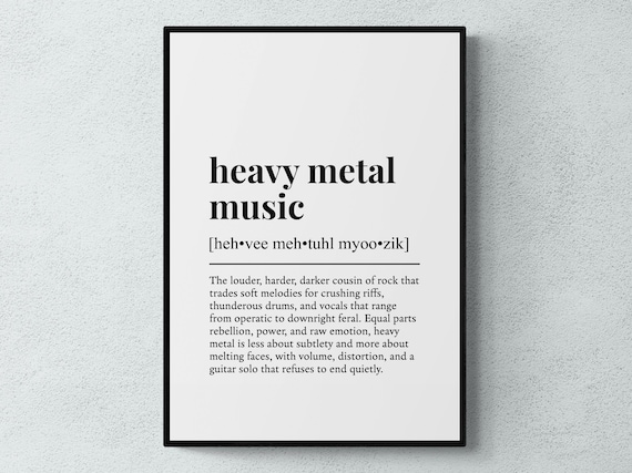 Heavy Metal Music Funny Definition Art Print