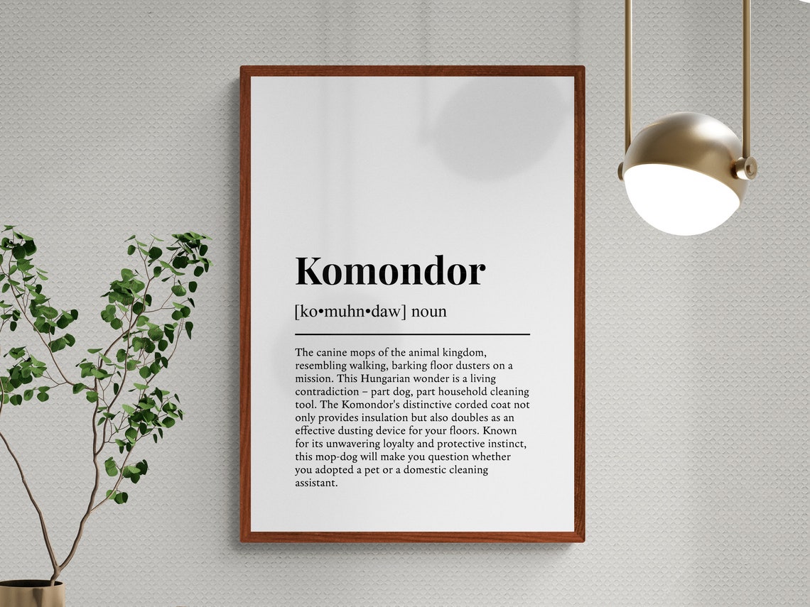 Komondor Funny Definition Minimalist Dictionary Word Art Poster - Image 3