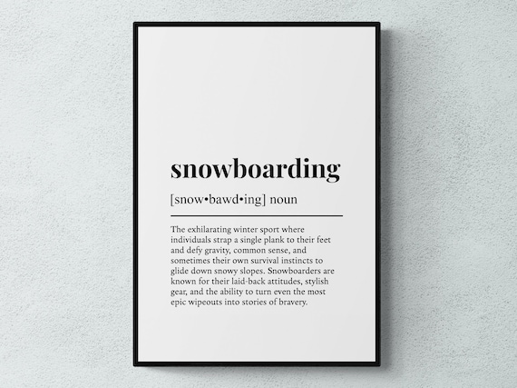 Snowboarding Funny Definition Hobby Gift Poster