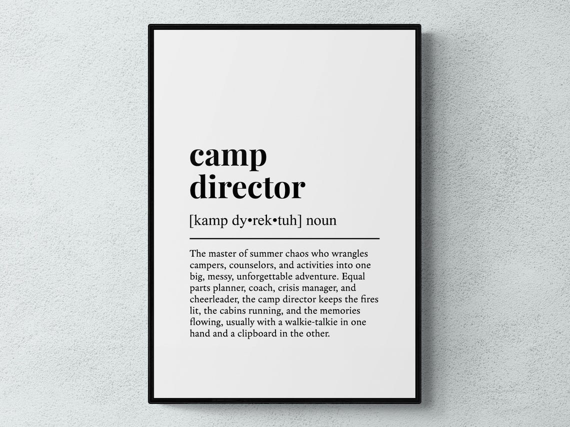 Camp Director Funny Definition Job Work Gift Wall Art Print