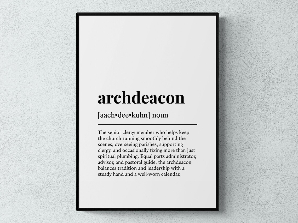 Archdeacon Funny Church Clergy Dictionary Definition Gift Poster