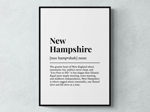 New Hampshire State Funny Definition Live Free Granite State Poster