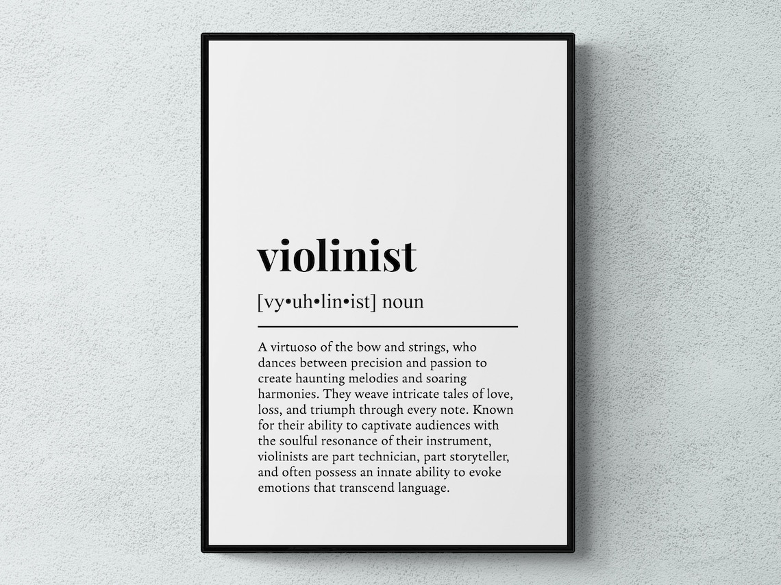 Violinist Funny Definition Humor Wall Art Print