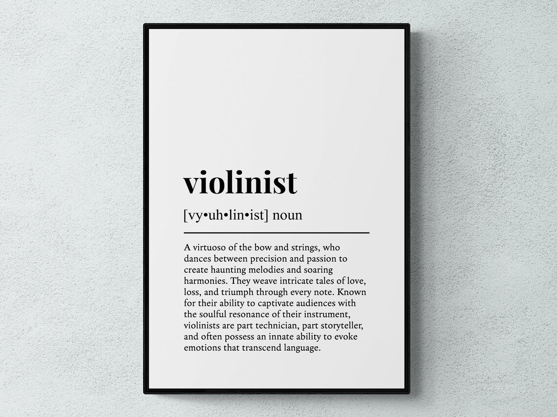Violinist Funny Definition Typography Art Print