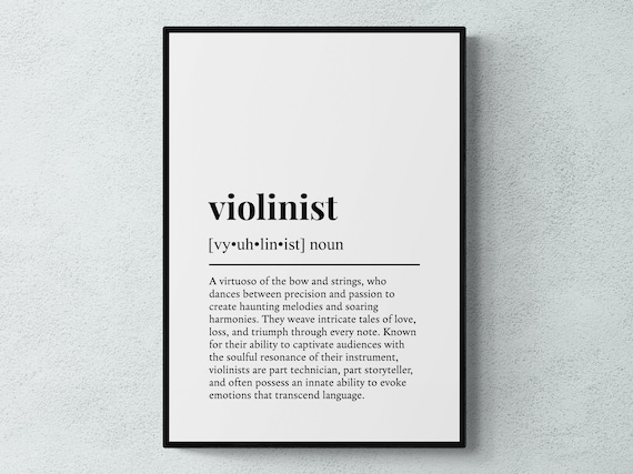 Violinist Funny Definition Typography Art Print