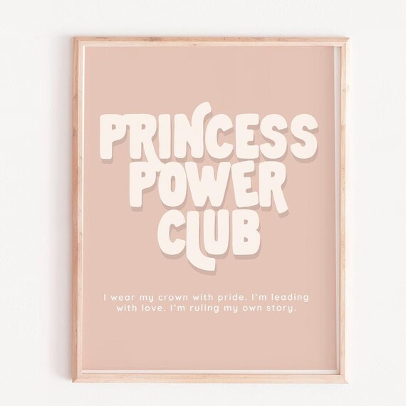 Princess Wall Art Girls Power Nursery Prints Affirmation For Bedroom Decor Blush Pink