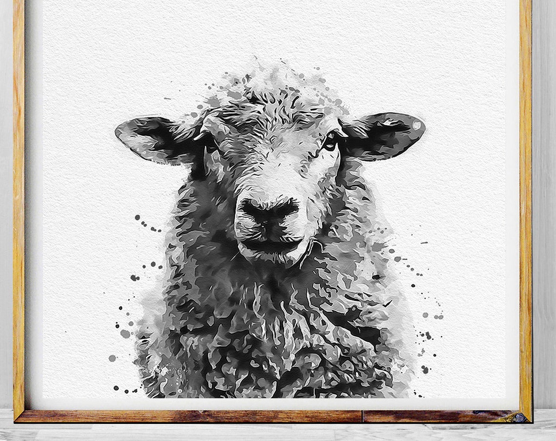 Sheep Watercolor, Farm Animals Nursery Art Print - Image 2