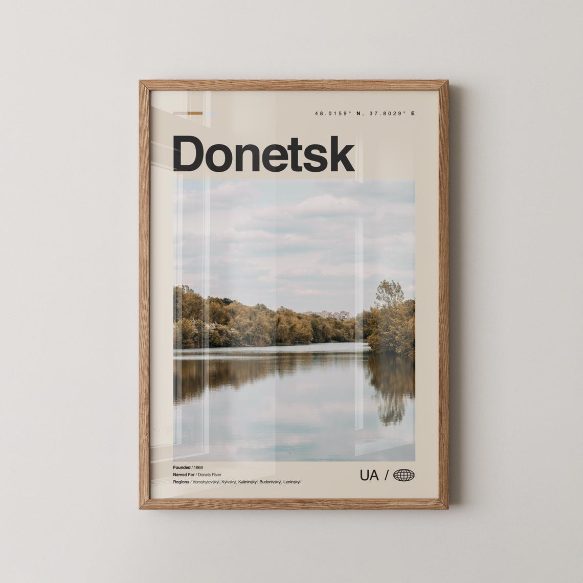 Donetsk Print Wall Art Poster Photo Dcor Map Ukraine