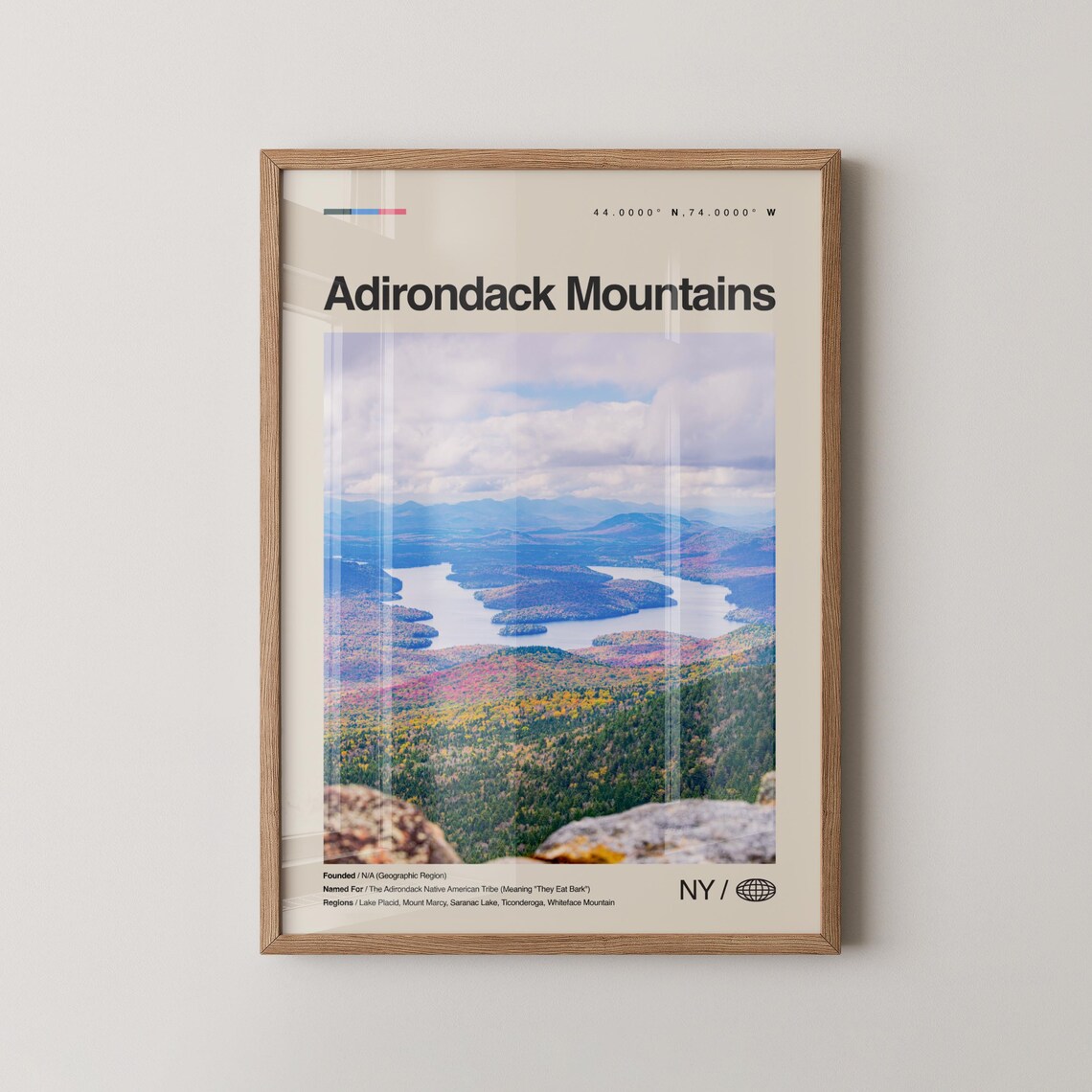 Adirondack Mountains New York Fall Foliage Photo Travel Poster